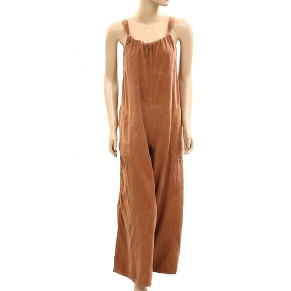 Free People We The Free Freebird Cord Jumpsuit Wide Leg Cotton Cozy S New 284588 - Picture 5 of 8